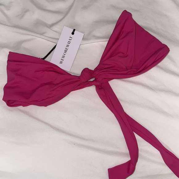 WeWoreWhat Ruched Tie Bandeau NWT - Picture 2 of 4